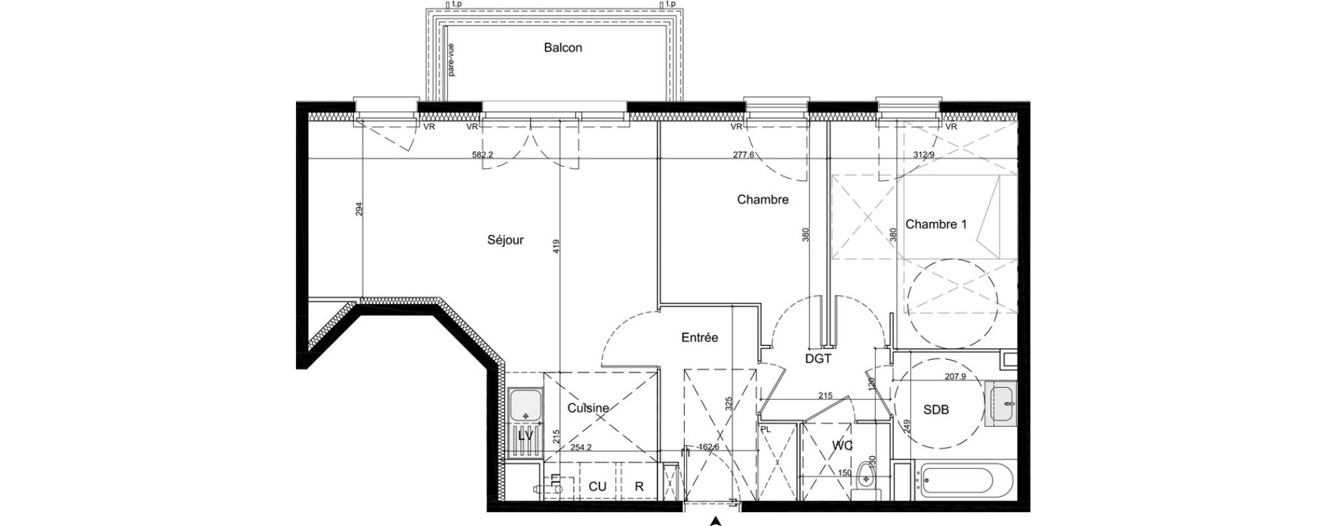 Appartement T3 de 62,19 m2 &agrave; La Queue-En-Brie Centre