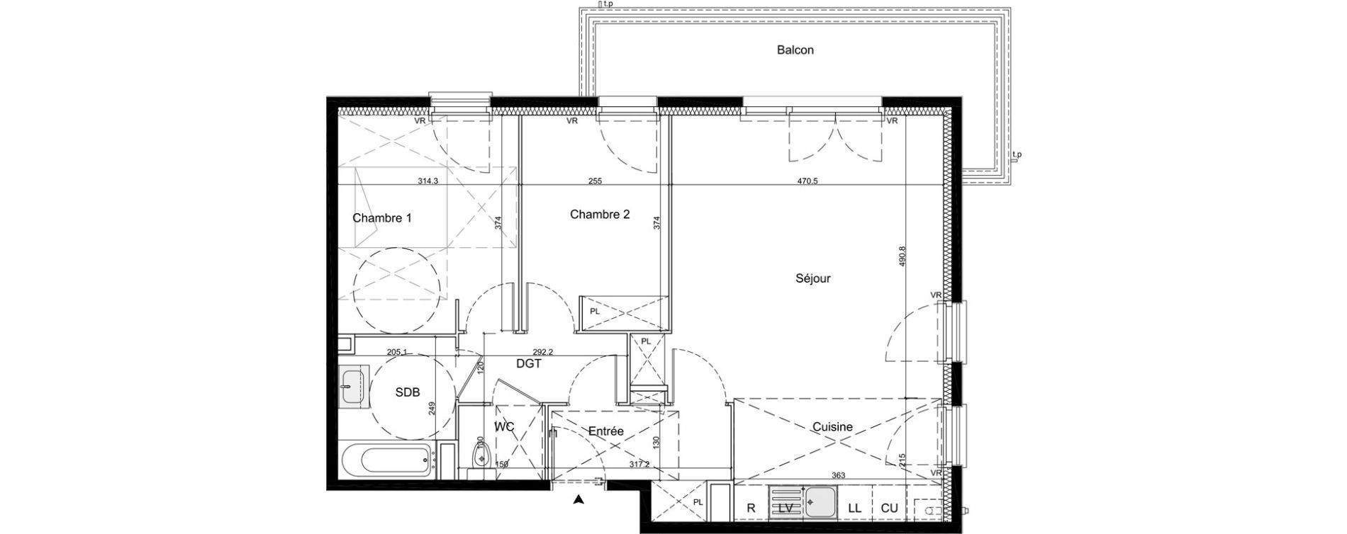 Appartement T3 de 68,14 m2 &agrave; La Queue-En-Brie Centre