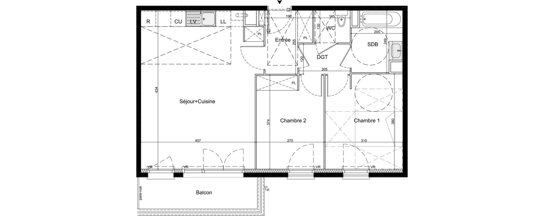 Appartement T3 de 64,09 m2 &agrave; La Queue-En-Brie Centre