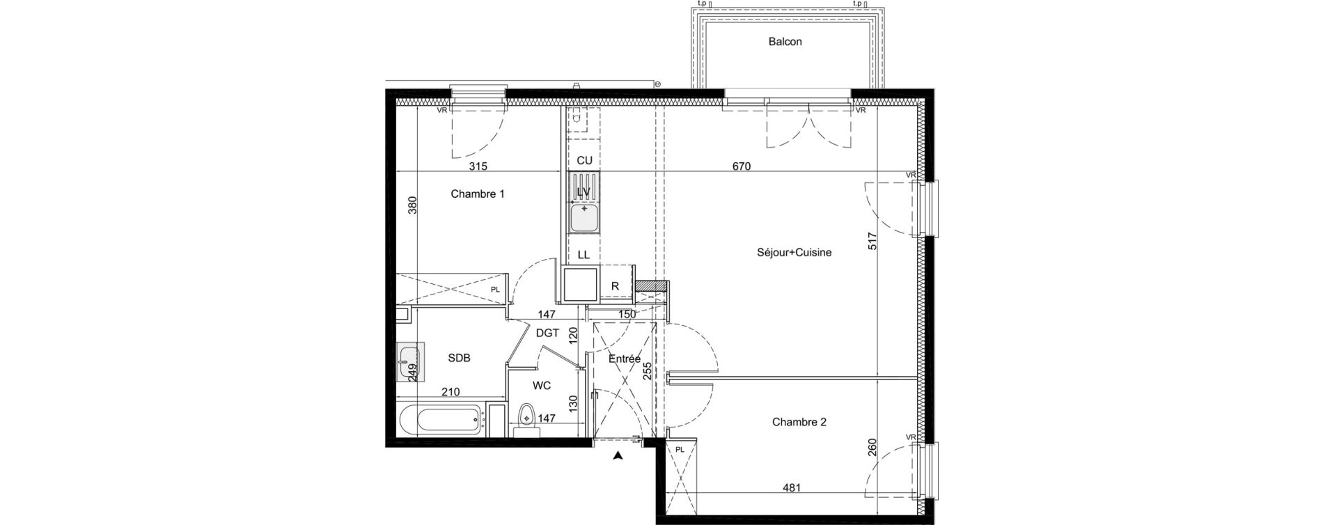 Appartement T3 de 67,67 m2 &agrave; La Queue-En-Brie Centre
