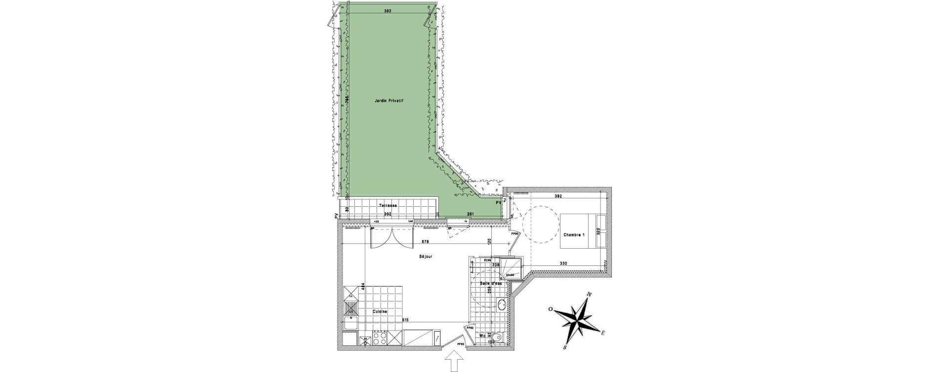 Appartement T2 de 44,55 m2 &agrave; La Queue-En-Brie Centre