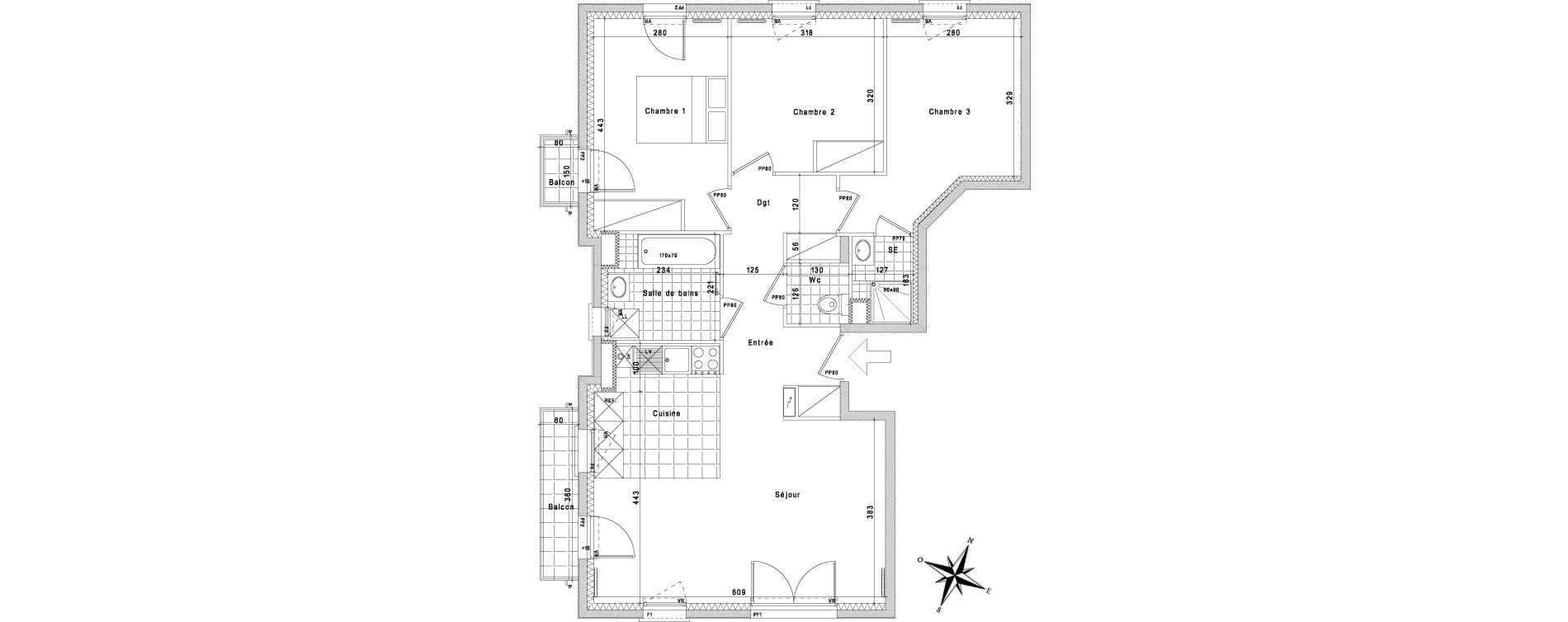 Appartement T4 de 80,33 m2 &agrave; La Queue-En-Brie Centre