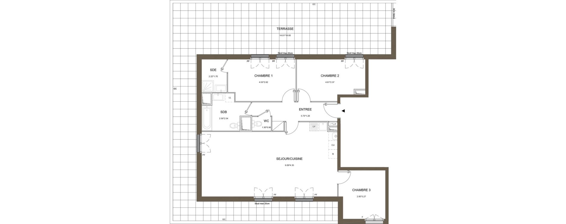 Appartement T4 de 94,55 m2 &agrave; La Queue-En-Brie Centre