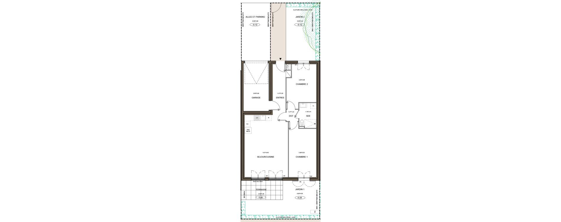 Maison T3 de 70,12 m2 &agrave; La Queue-En-Brie Centre