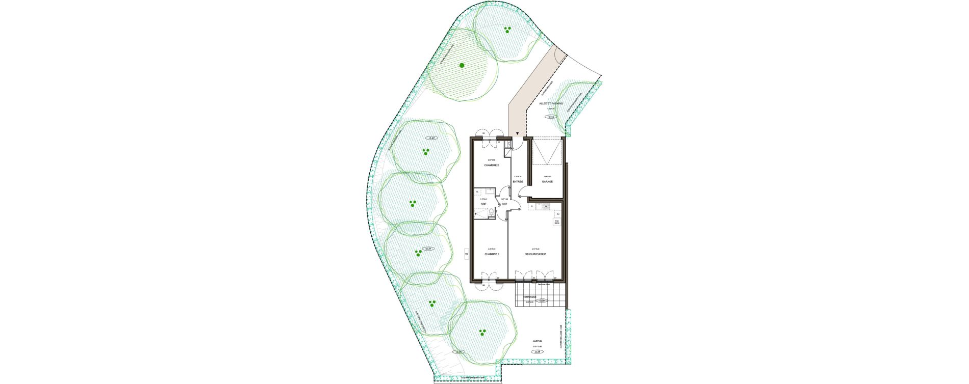 Maison T3 de 70,12 m2 &agrave; La Queue-En-Brie Centre