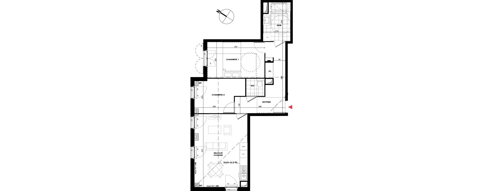 Appartement T3 de 64,37 m2 &agrave; La Queue-En-Brie Centre