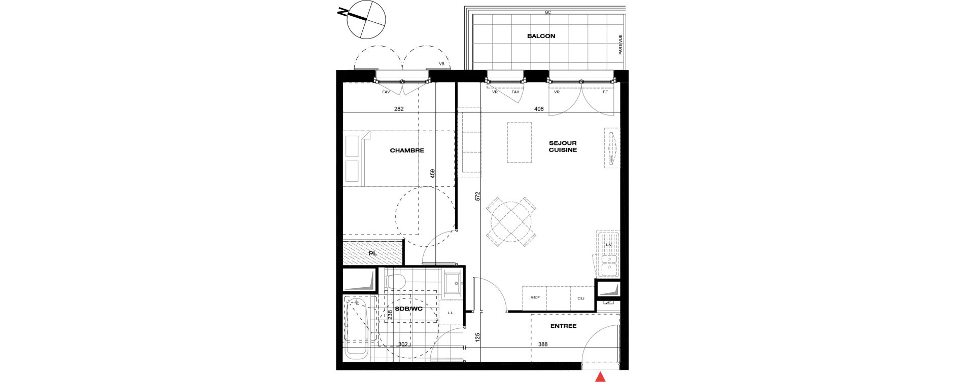 Appartement T2 de 46,95 m2 &agrave; La Queue-En-Brie Centre