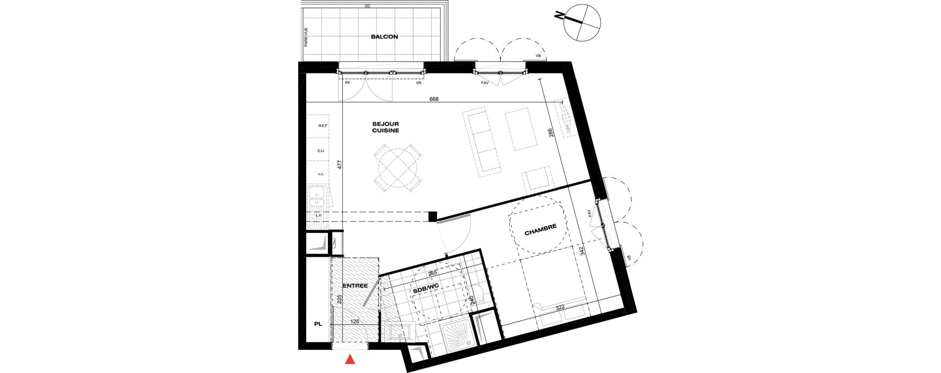 Appartement T2 de 50,11 m2 &agrave; La Queue-En-Brie Centre