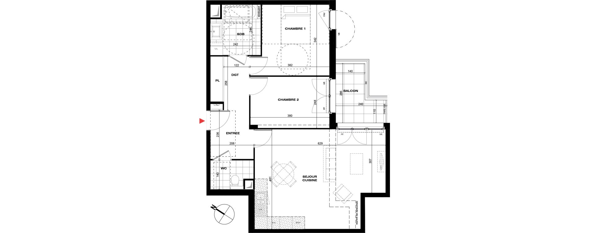 Appartement T3 de 66,59 m2 &agrave; La Queue-En-Brie Centre