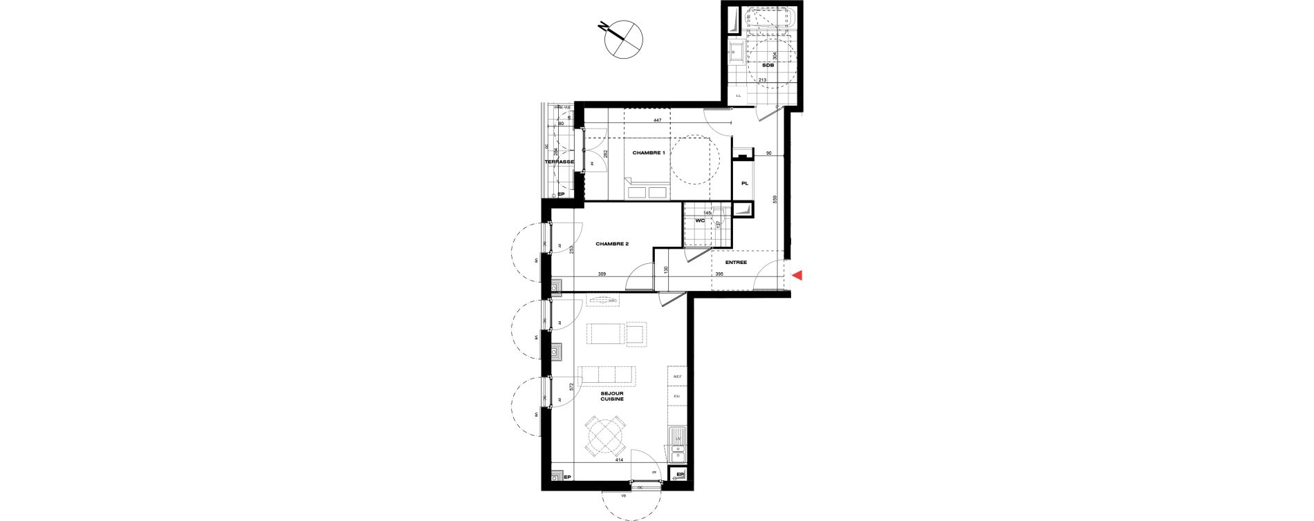 Appartement T3 de 64,37 m2 &agrave; La Queue-En-Brie Centre