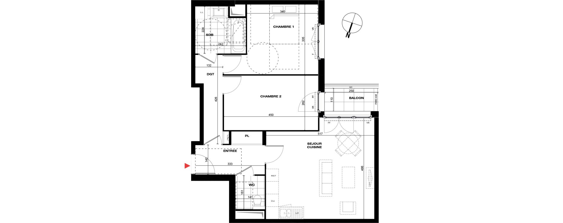 Appartement T3 de 65,10 m2 &agrave; La Queue-En-Brie Centre