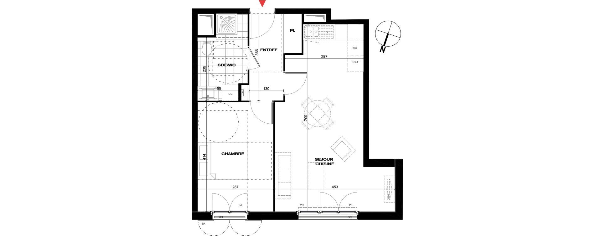 Appartement T2 de 46,43 m2 &agrave; La Queue-En-Brie Centre