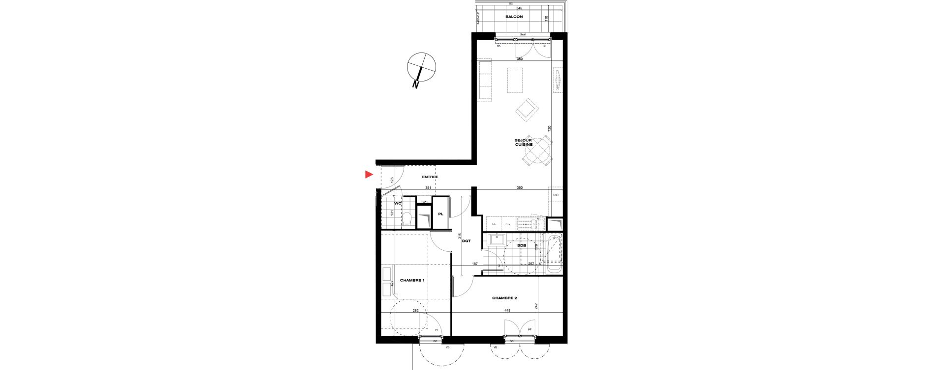 Appartement T3 de 66,20 m2 &agrave; La Queue-En-Brie Centre