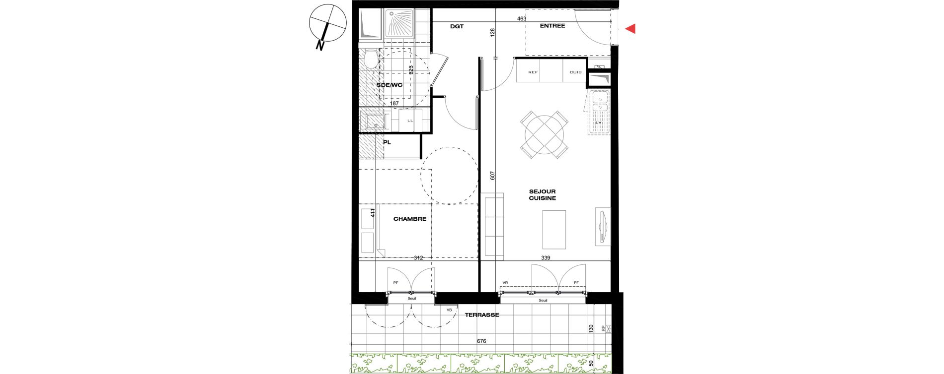 Appartement T2 de 46,55 m2 &agrave; La Queue-En-Brie Centre