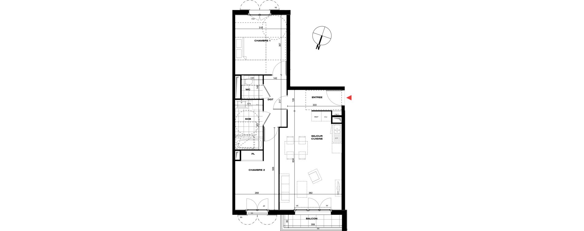 Appartement T3 de 60,58 m2 &agrave; La Queue-En-Brie Centre