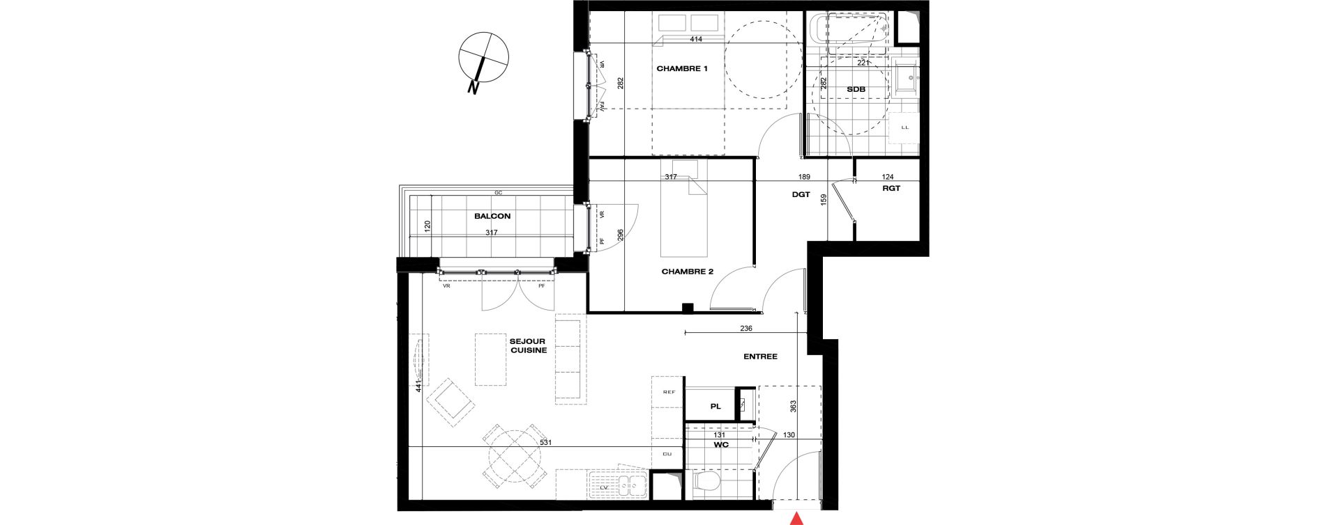 Appartement T3 de 63,78 m2 &agrave; La Queue-En-Brie Centre