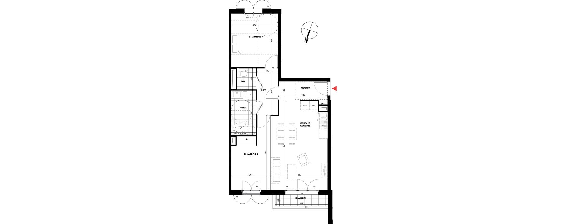 Appartement T3 de 60,58 m2 &agrave; La Queue-En-Brie Centre