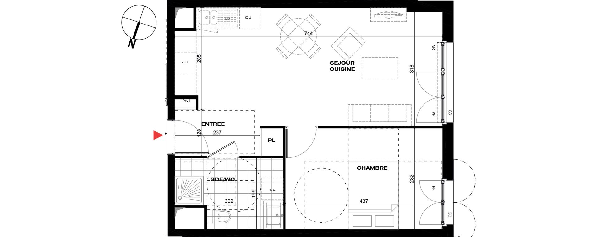 Appartement T2 de 43,97 m2 &agrave; La Queue-En-Brie Centre