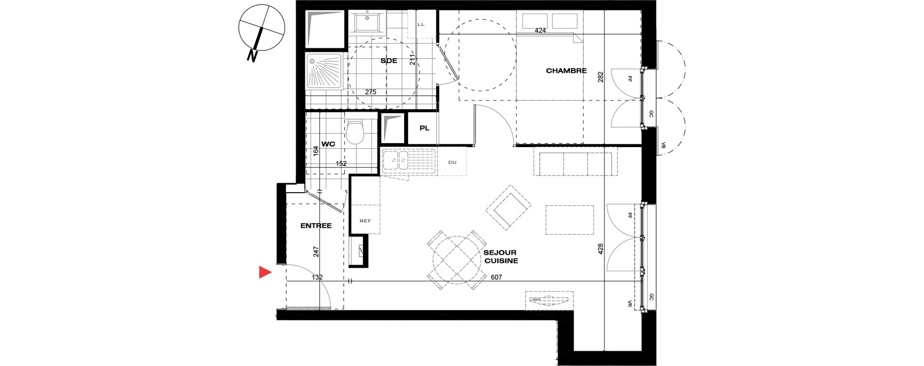 Appartement T2 de 44,37 m2 &agrave; La Queue-En-Brie Centre