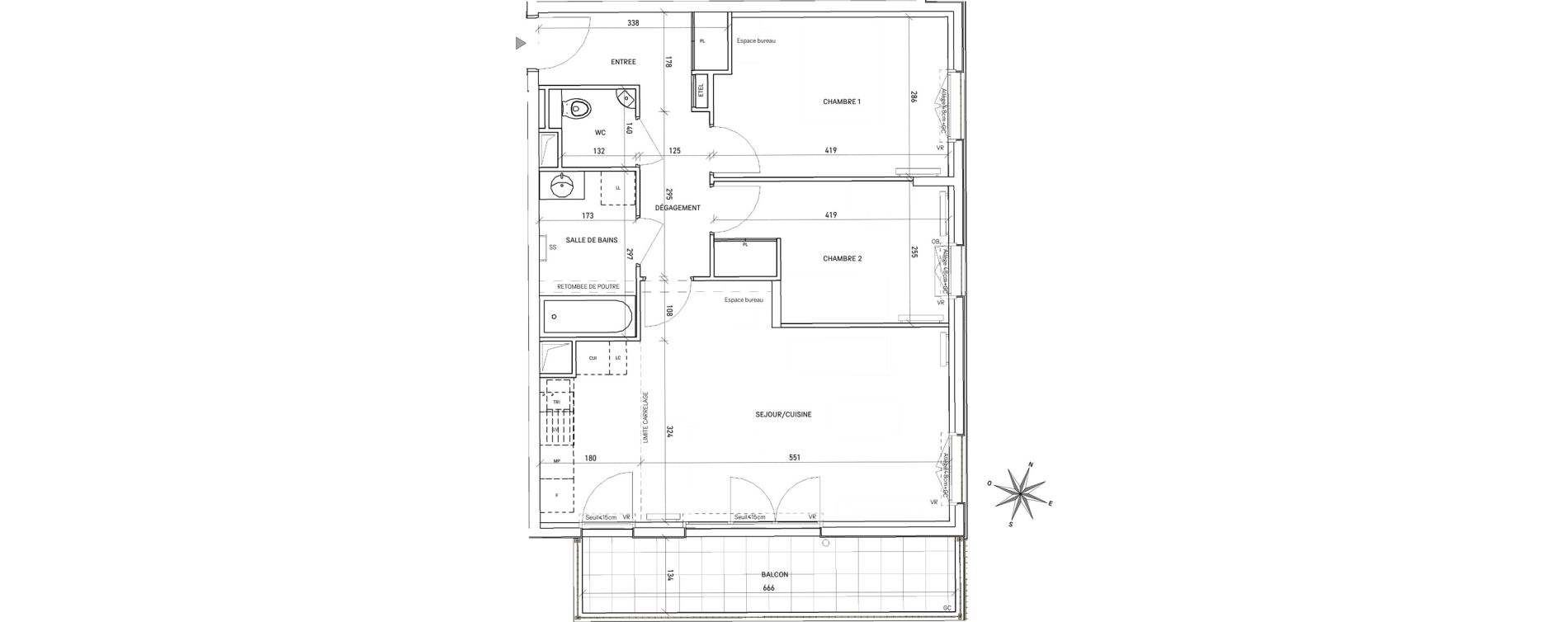 Appartement T3 de 63,41 m2 au Perreux-Sur-Marne Les joncs marins - croix d eau