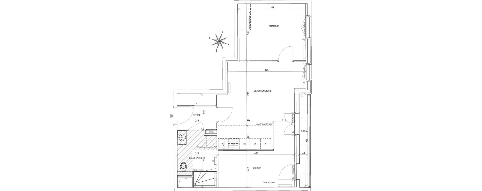 Appartement T2 de 54,01 m2 au Perreux-Sur-Marne Les joncs marins - croix d eau