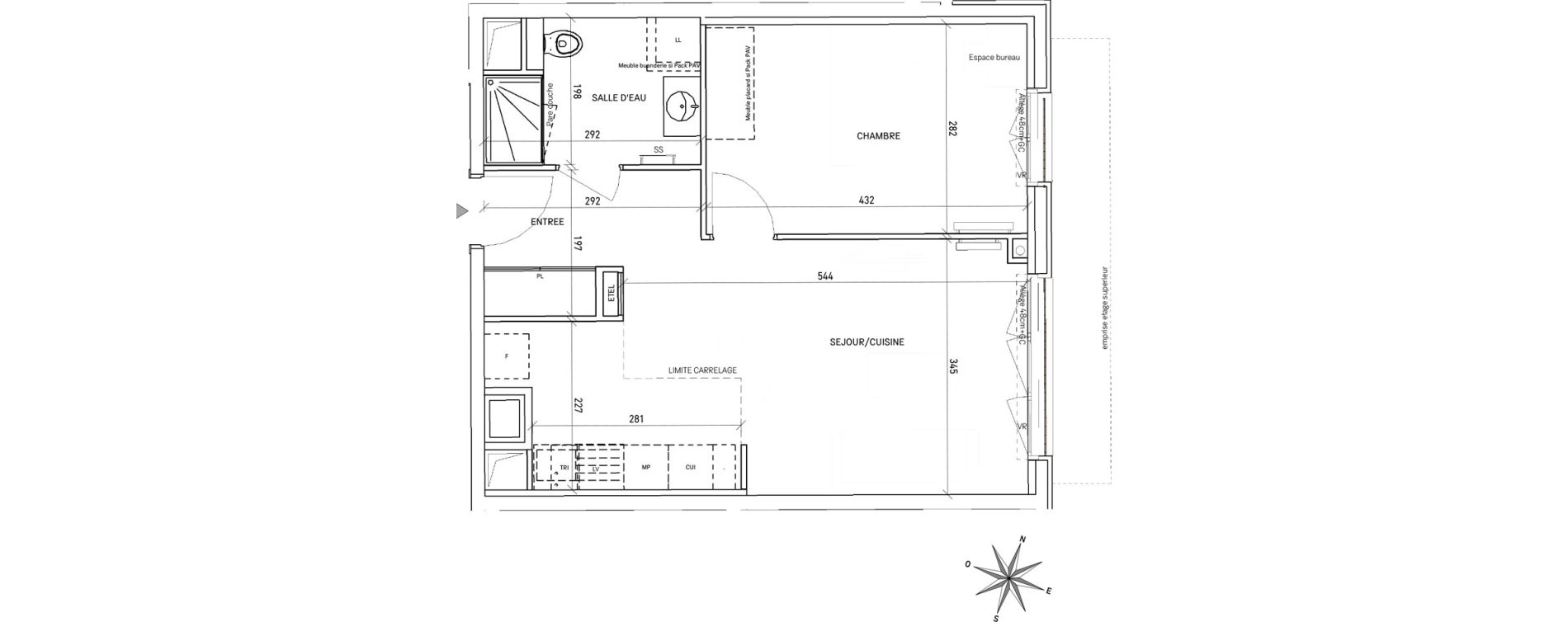 Appartement T2 de 43,77 m2 au Perreux-Sur-Marne Les joncs marins - croix d eau