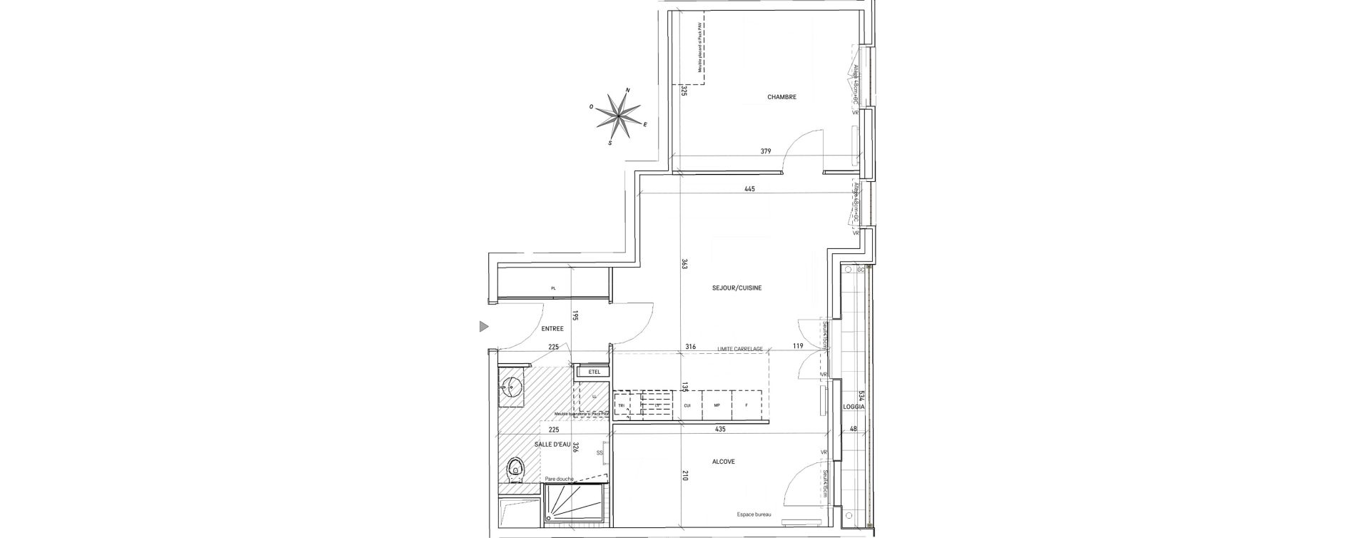 Appartement T2 de 54,01 m2 au Perreux-Sur-Marne Les joncs marins - croix d eau