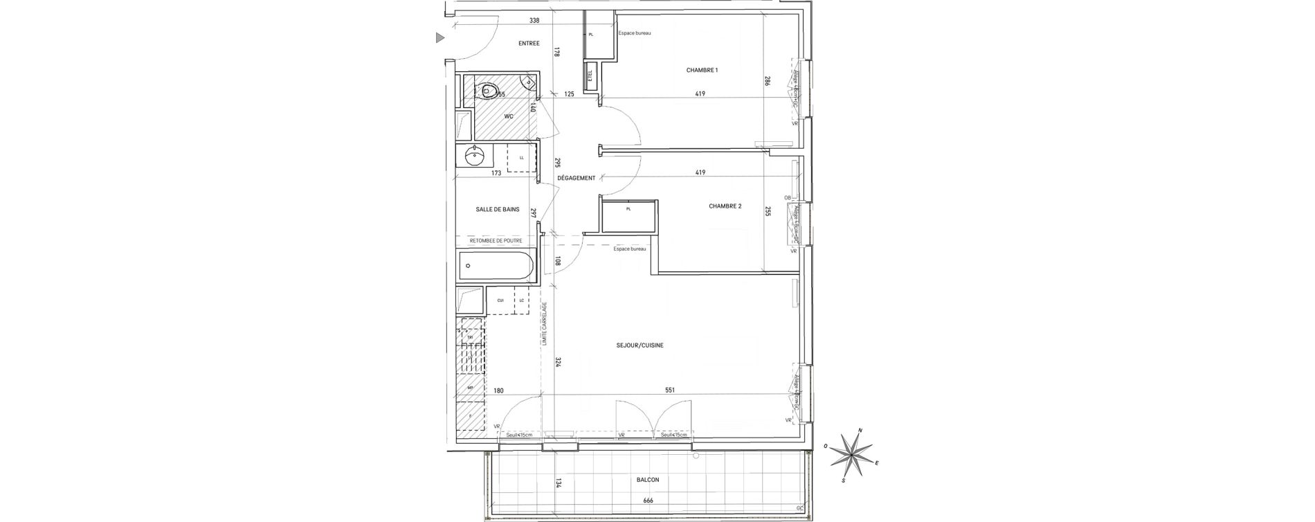 Appartement T3 de 63,27 m2 au Perreux-Sur-Marne Les joncs marins - croix d eau