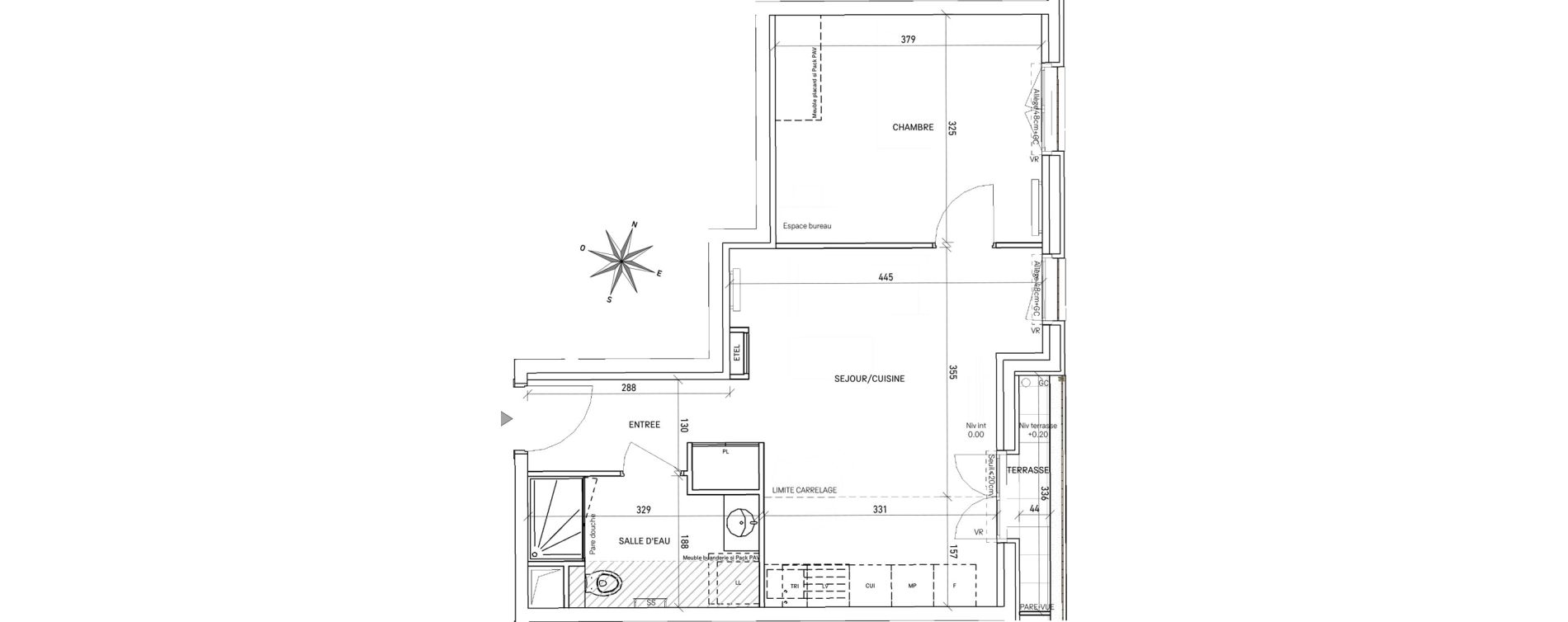 Appartement T2 de 41,01 m2 au Perreux-Sur-Marne Les joncs marins - croix d eau