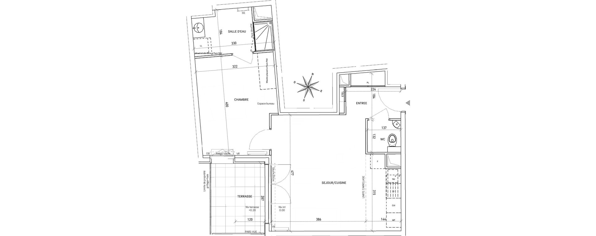 Appartement T2 de 45,90 m2 au Perreux-Sur-Marne Les joncs marins - croix d eau