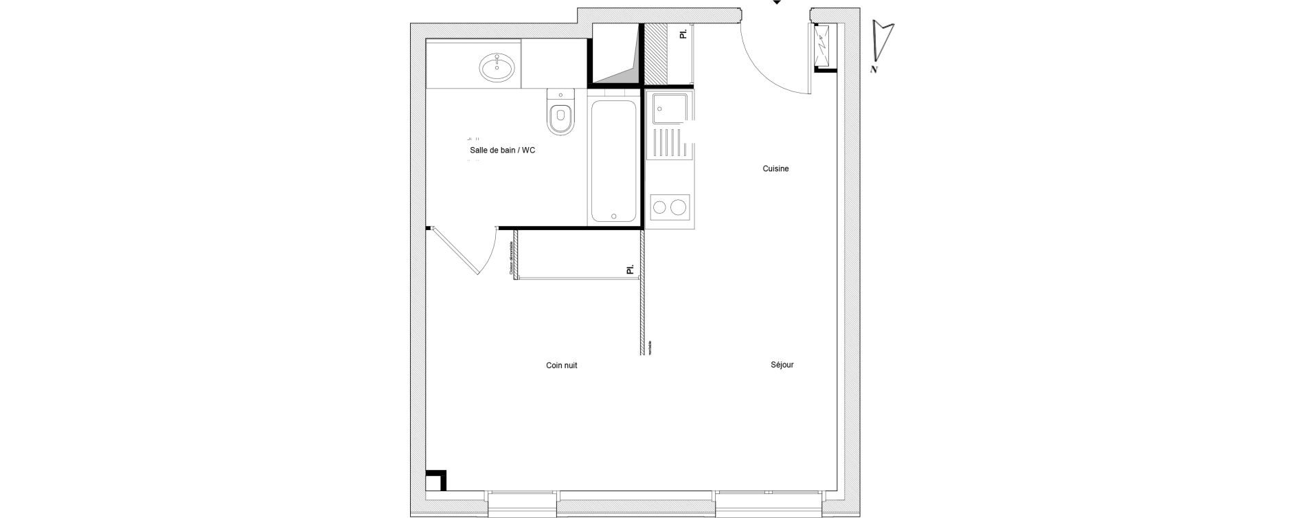 Appartement T1 bis de 31,56 m2 au Perreux-Sur-Marne Centre