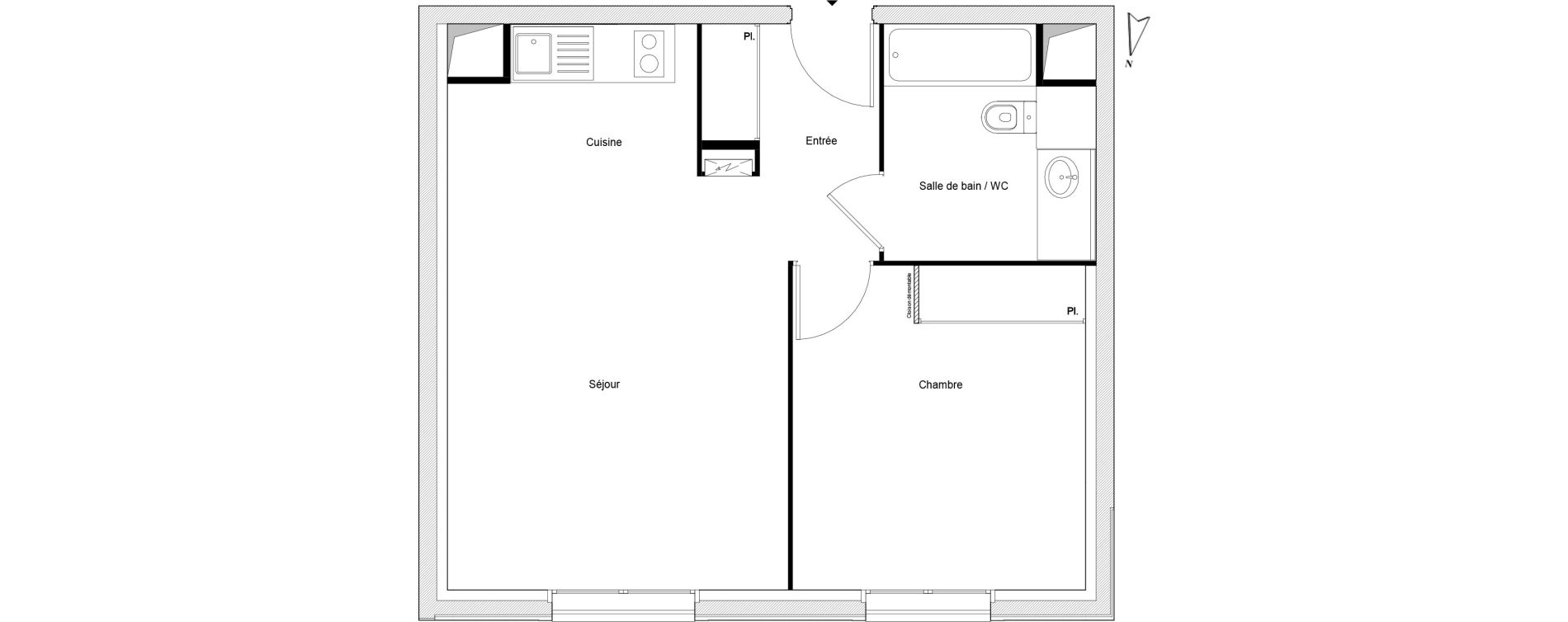 Appartement T2 de 43,95 m2 au Perreux-Sur-Marne Centre