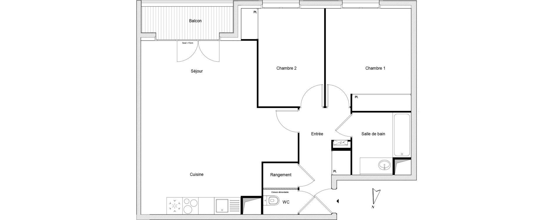 Appartement T3 de 68,28 m2 au Perreux-Sur-Marne Centre