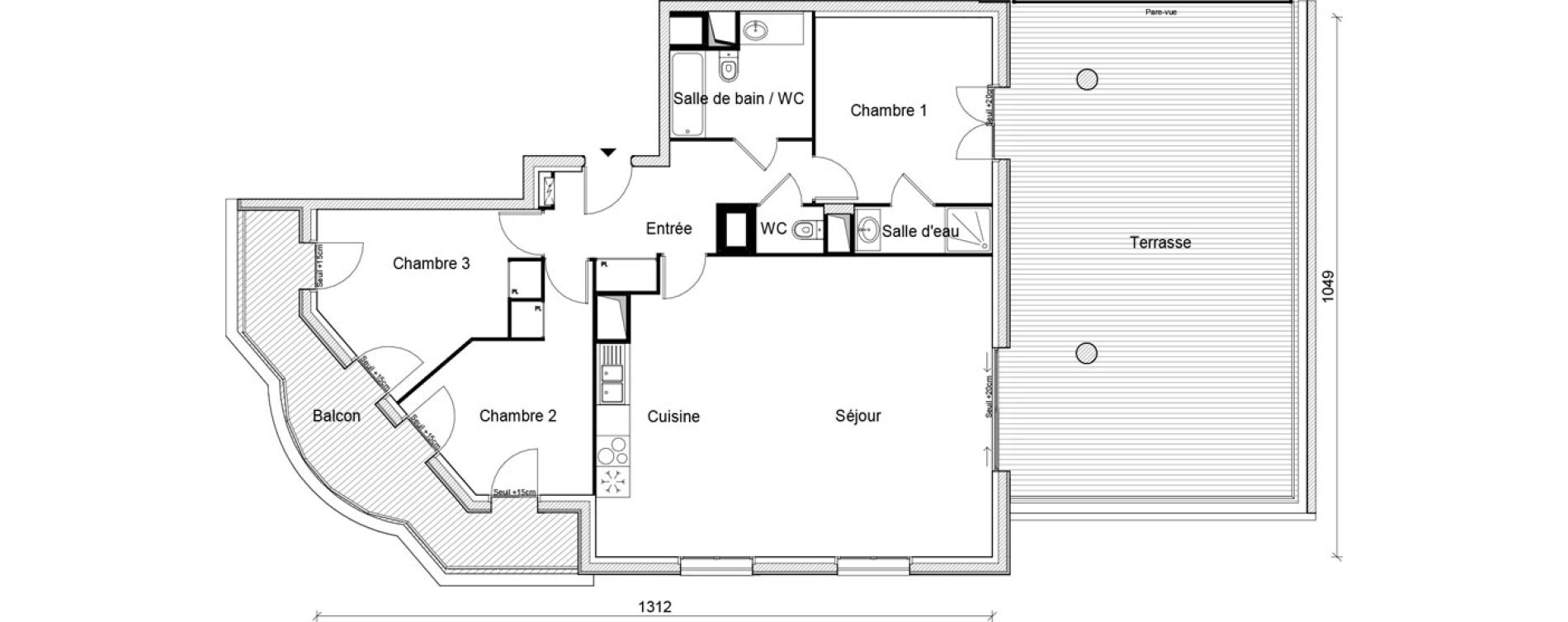 Appartement T4 de 97,58 m2 au Perreux-Sur-Marne Centre