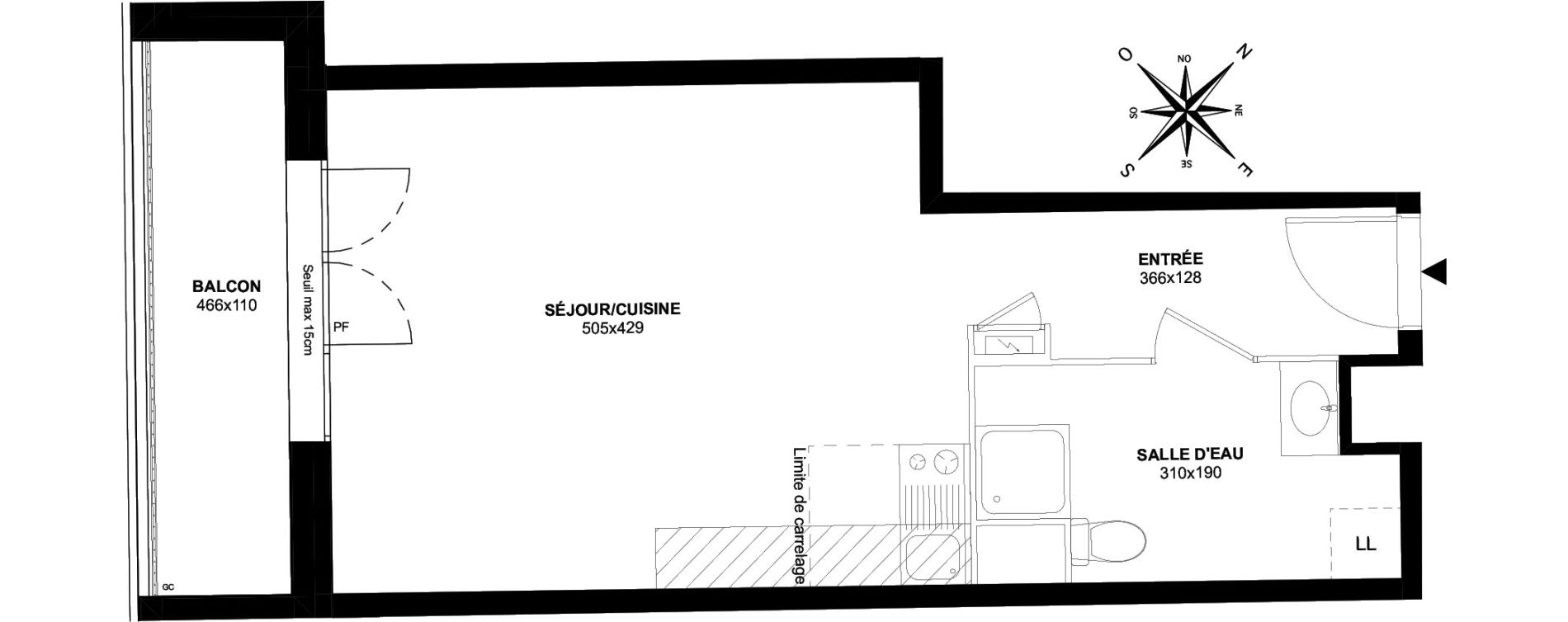 Appartement T1 de 33,21 m2 au Perreux-Sur-Marne Le thillard