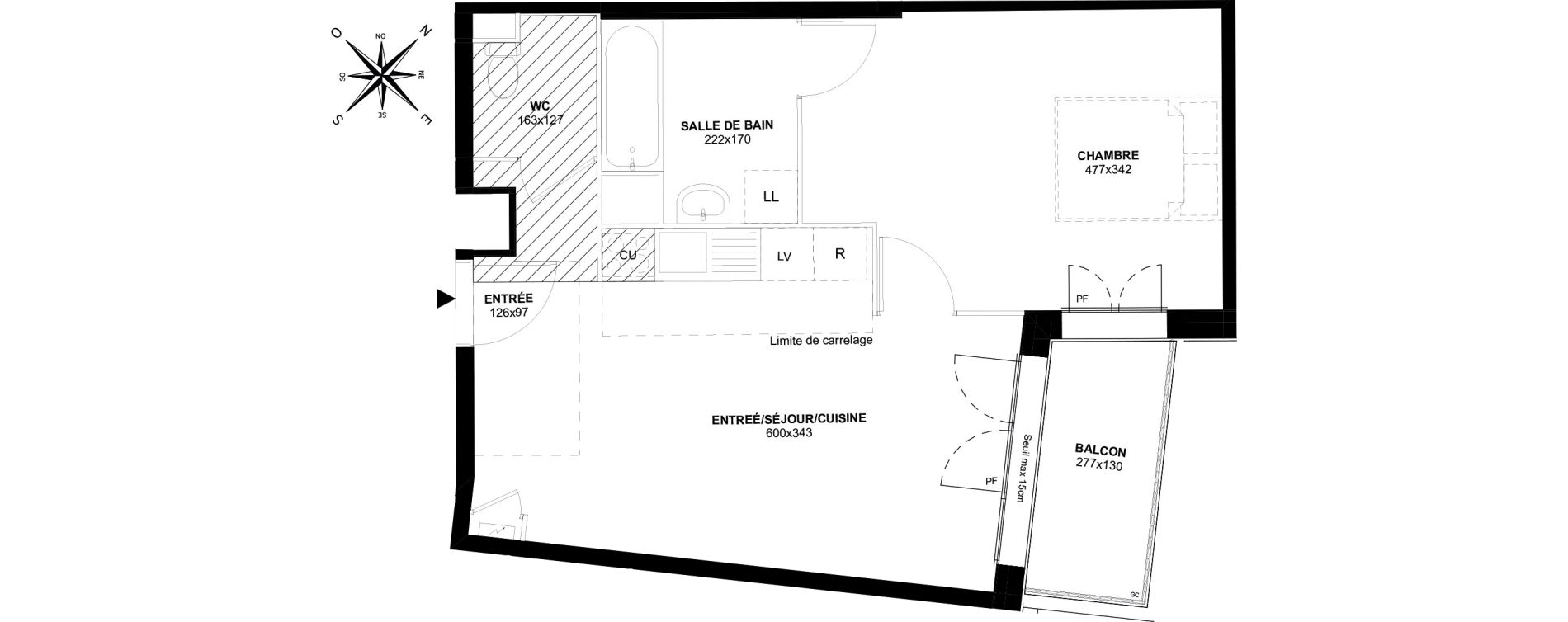 Appartement T2 de 43,52 m2 au Perreux-Sur-Marne Le thillard