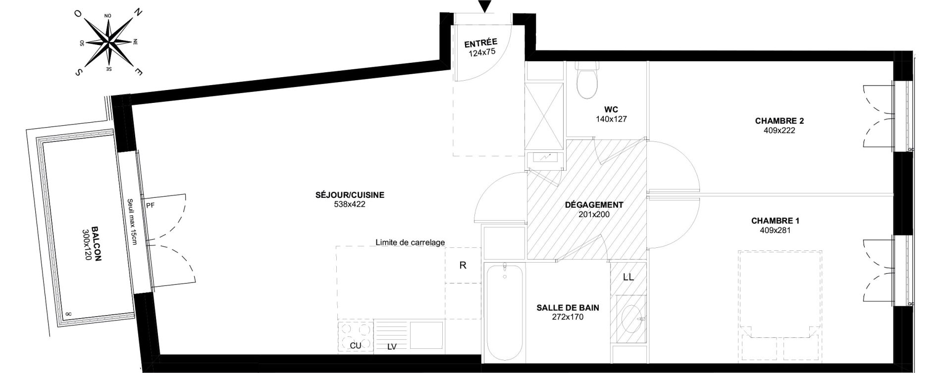 Appartement T3 de 59,46 m2 au Perreux-Sur-Marne Le thillard