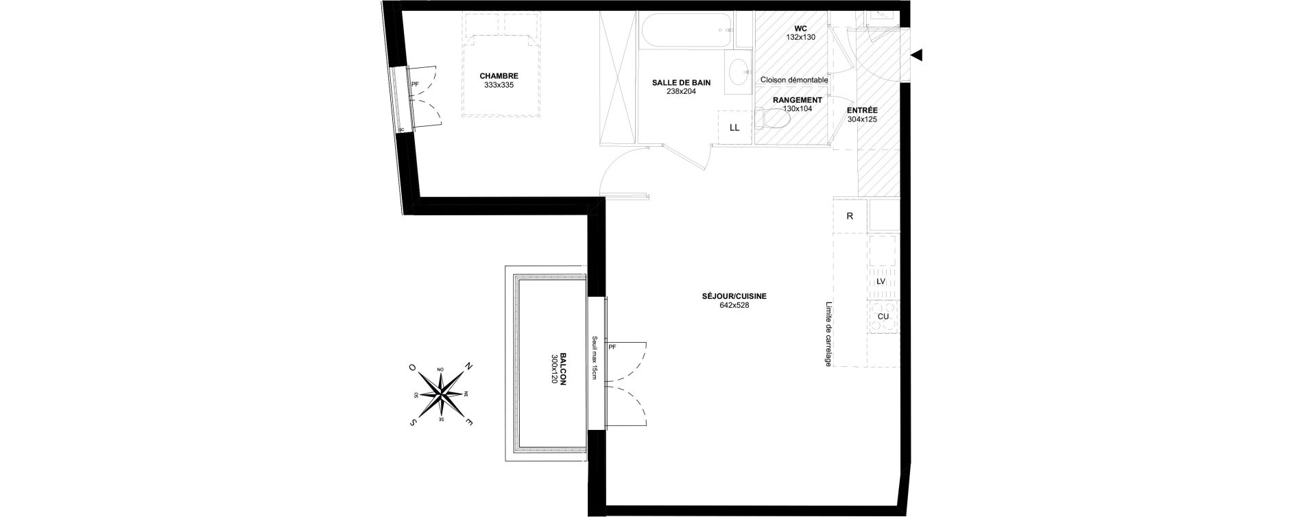 Appartement T2 de 56,97 m2 au Perreux-Sur-Marne Le thillard