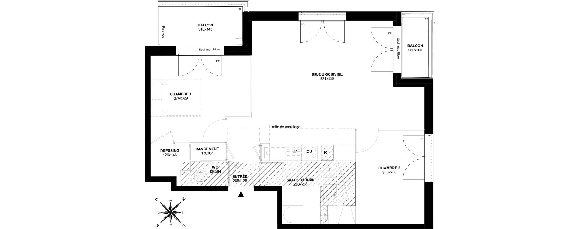 Appartement T3 de 61,44 m2 au Perreux-Sur-Marne Le thillard