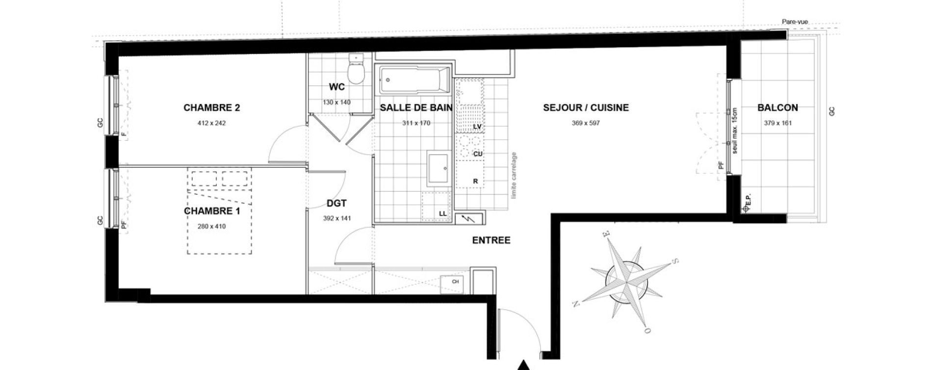Appartement T3 de 61,60 m2 au Perreux-Sur-Marne Les siams
