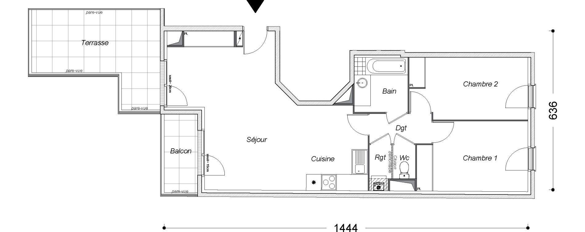 Appartement T3 de 68,80 m2 au Perreux-Sur-Marne Centre