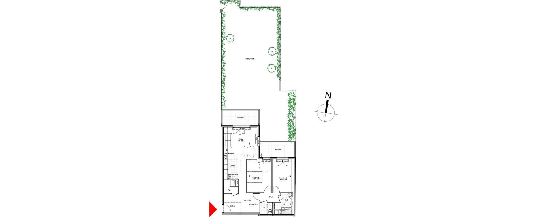 Appartement T3 de 70,60 m2 au Perreux-Sur-Marne Les joncs marins - fosse moreau