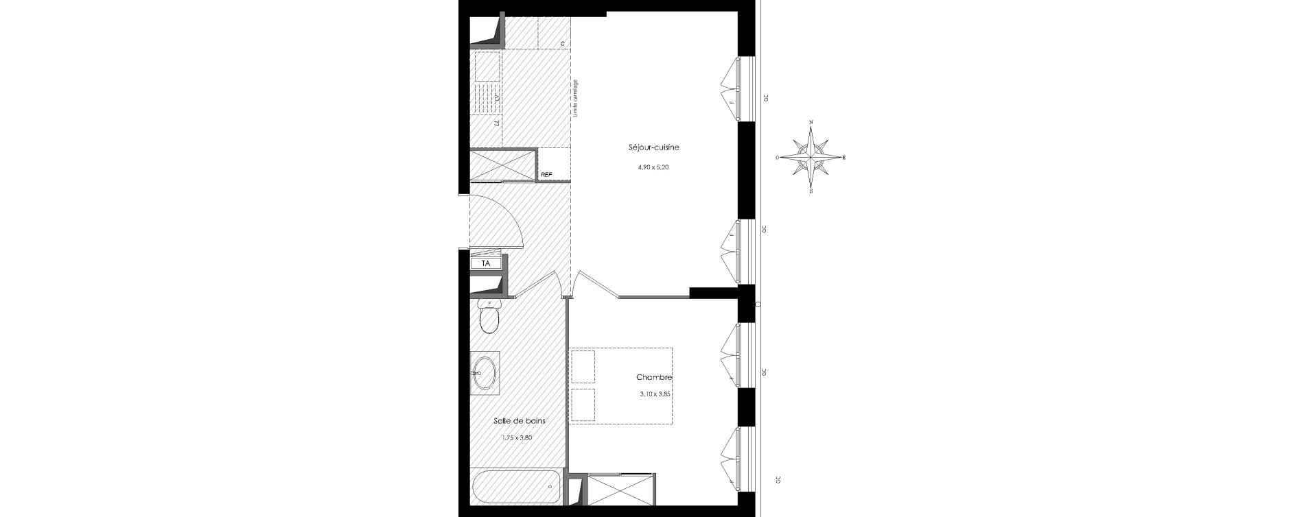 Appartement T2 de 42,38 m2 au Perreux-Sur-Marne Centre
