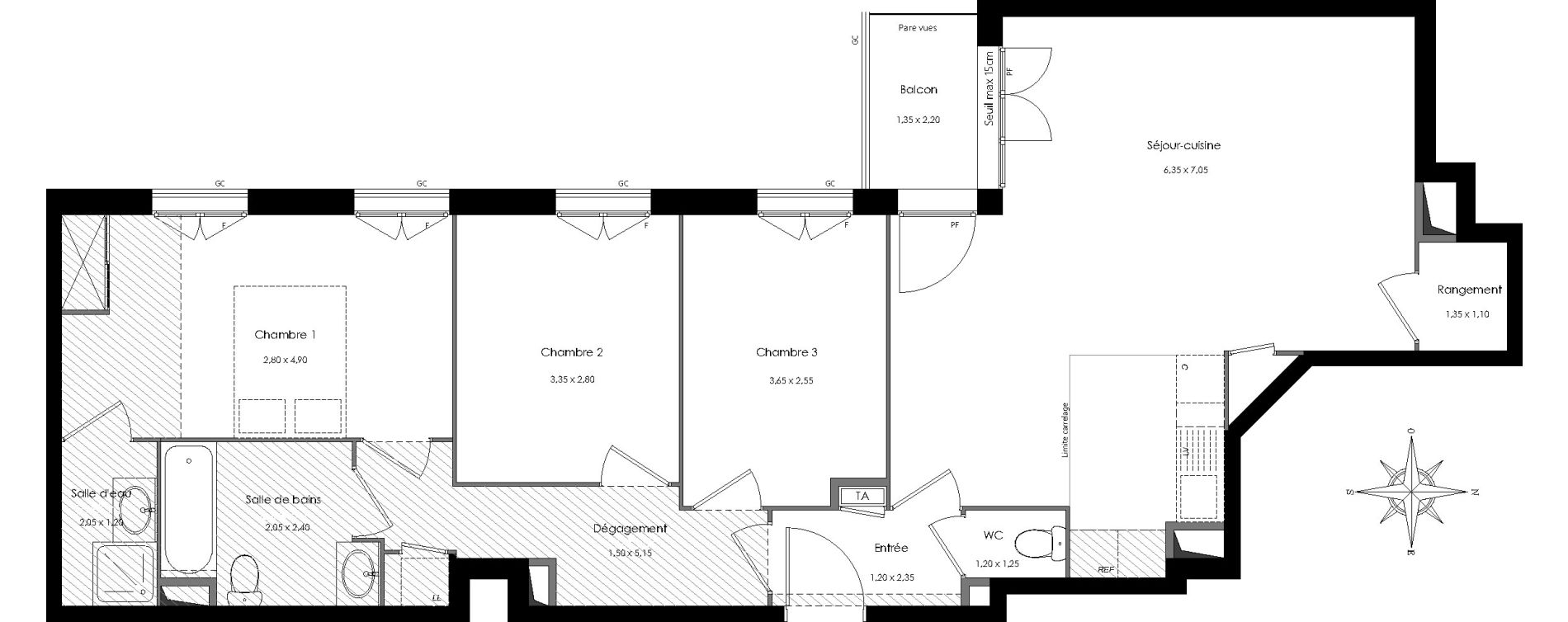 Appartement T4 de 85,53 m2 au Perreux-Sur-Marne Centre