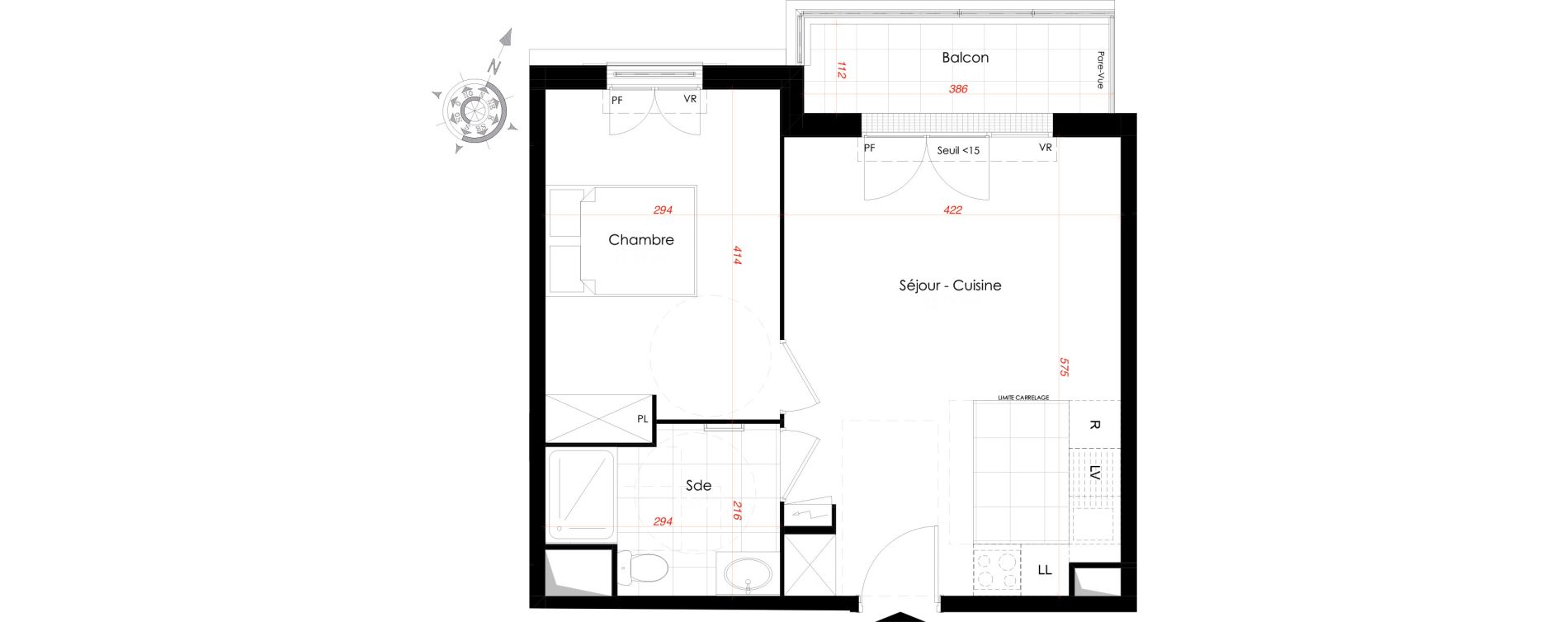 Appartement T2 de 41,65 m2 au Perreux-Sur-Marne Le thillard