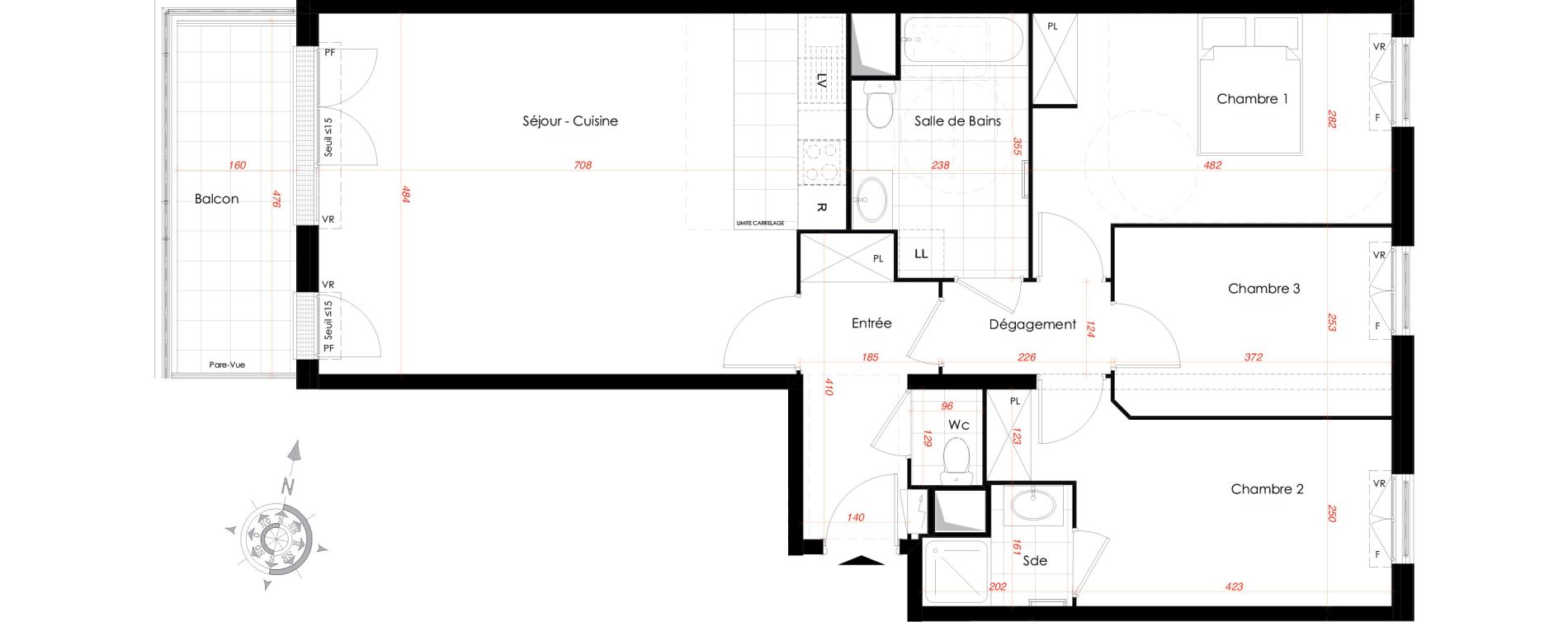 Appartement T4 de 89,52 m2 au Perreux-Sur-Marne Le thillard