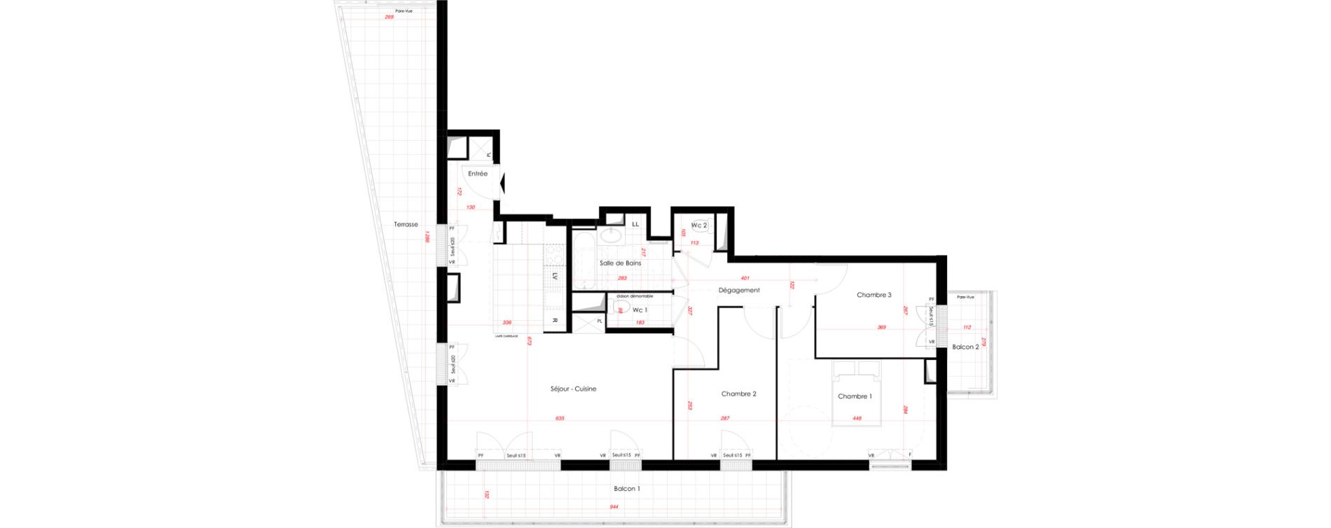 Appartement T4 de 84,24 m2 au Perreux-Sur-Marne Le thillard