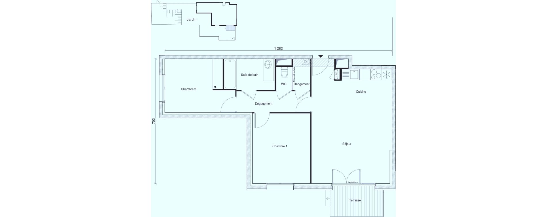 Appartement T3 de 66,35 m2 au Plessis-Tr&eacute;vise Centre