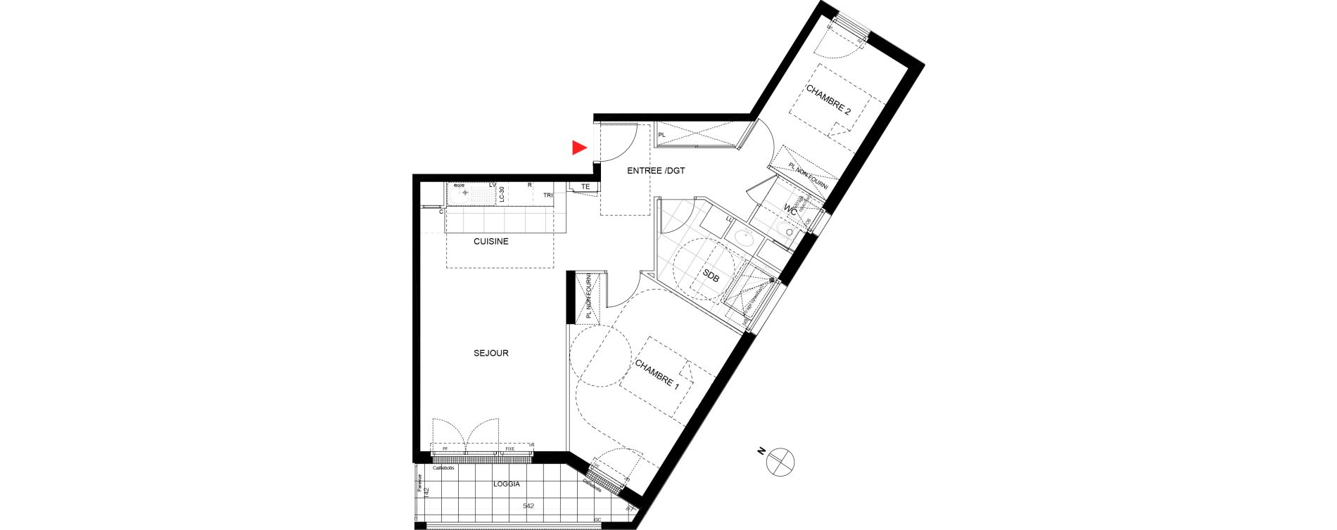 Appartement T3 de 66,94 m2 au Plessis-Tr&eacute;vise Le centre