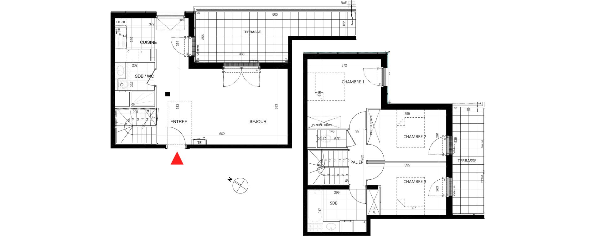 Duplex T4 de 80,21 m2 au Plessis-Tr&eacute;vise Le centre